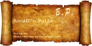 Bordán Polla névjegykártya
